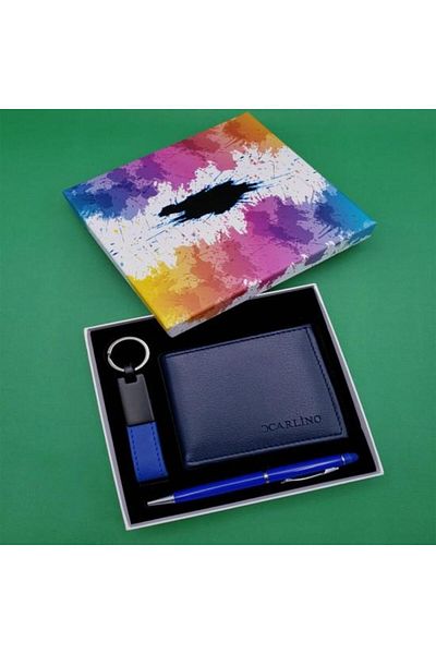 Miyas Blue Pen and Wallet Set - Keychain Decorative Gift