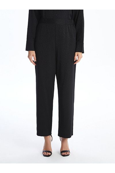 LC Waikiki Lcw Elastic Waist Patterned Satin Women's Trousers
