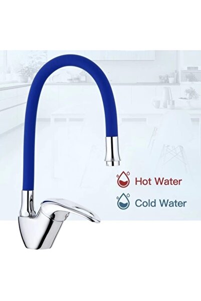 Epilons Mix Swan Kitchen Sink Faucet Black with Colorful Movable Head