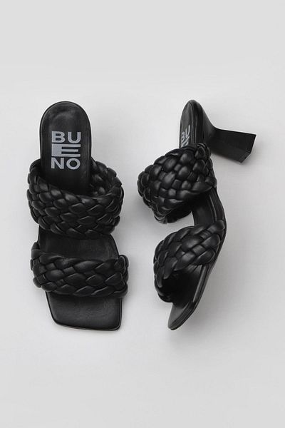 Bueno Shoes Pantofi cu toc de damă din piele neagră - 01wy6804