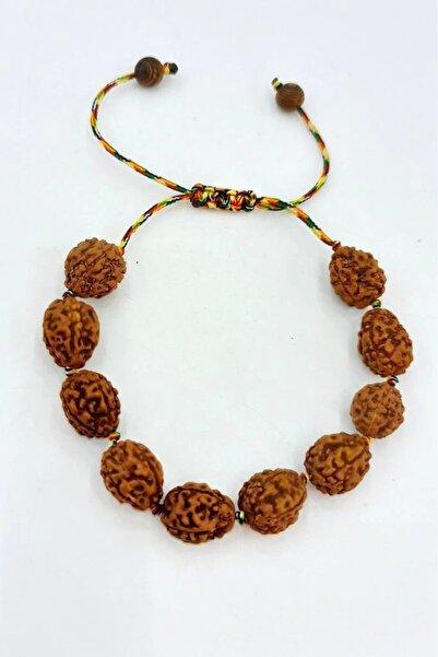 Pozitif Doğal Taş Rudrakşa Bileklik Orjinal Hindistan Rudraksha 122