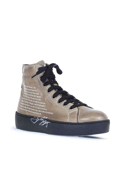 Bueno Shoes Πράσινα δερμάτινα γυναικεία αθλητικά μποτάκια - 01wr1907