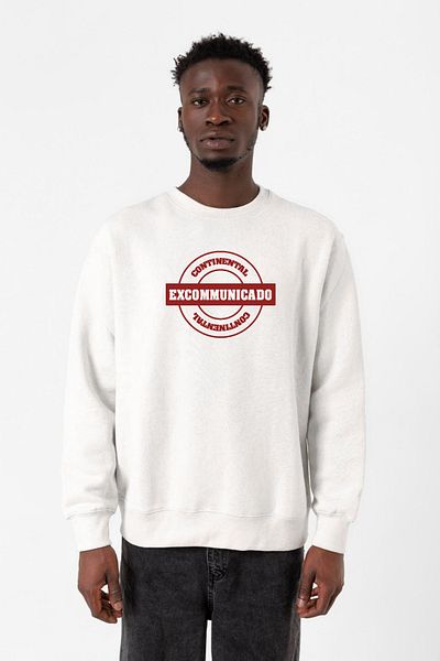 Tshirthane Ανδρικό φούτερ John Wick Continental Excommunicado White 2ip