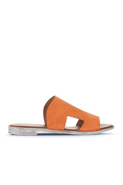 Bueno Shoes 01wa3012 Model Portocaliu Alf Suede Papuci Plati Femei