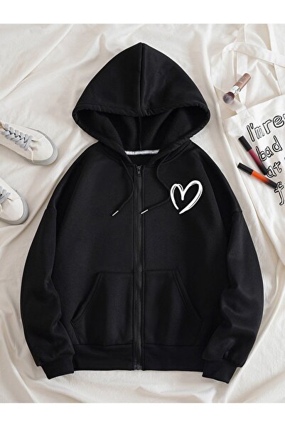 Lider Leather cu glugă SWEATSHIRT OVERSIZE CU FERMĂ