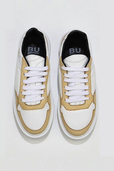 Bueno Shoes Pantofi sport de damă din piele alb galben - 01wu10300
