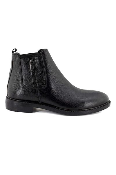 BAGSSHOES Int2023k-026 Men's Genuine Leather Zipper Garnished Rubber Sole Chelsea Boots