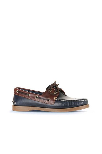 Bueno Shoes Мъжки мокасини - тъмносиньо-кафяви кожени, модел 11m23299