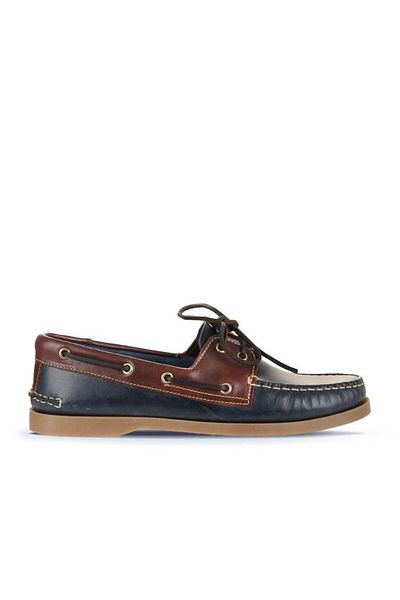 Bueno Shoes Мъжки мокасини - тъмносиньо-кафяви кожени, модел 11m23299