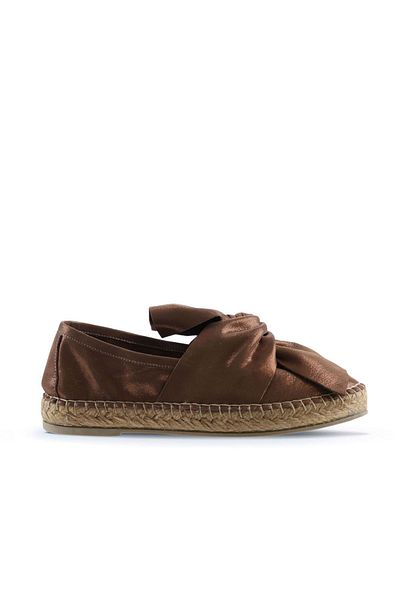 Bueno Shoes Δερμάτινη γυναικεία εσπαντρίγια - Καφέ Lurex, Μοντέλο 01wn3100