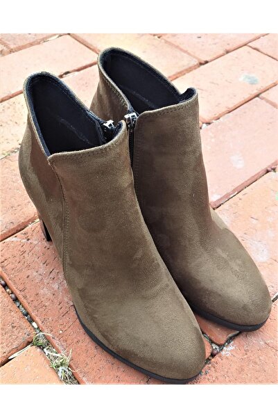 WHİTE ANGEL White Angel 1964-7 Kadın Günlük Topuklu Haki Yeşil Süet Bot