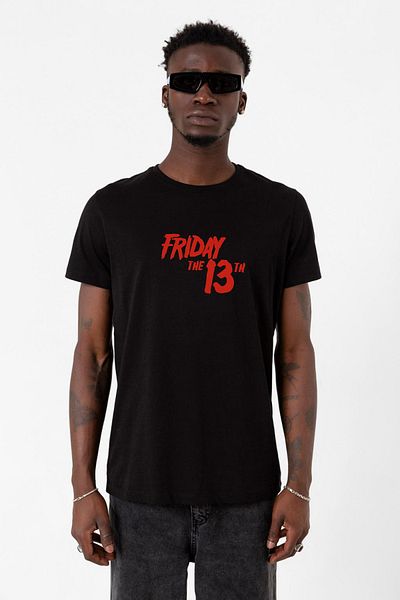 Tshirthane Friday The 13th Letter Logo Μαύρο ανδρικό μπλουζάκι