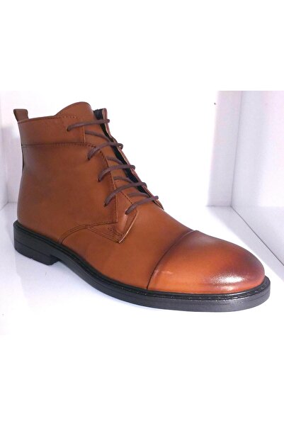 BAGSSHOES Int2023k-022 Ανδρικές μπότες από γνήσιο δέρμα Tan Classic με φερμουάρ