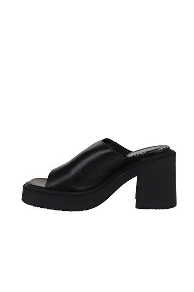 Bueno Shoes Fekete bőr női sarkú szandál 01wy12702