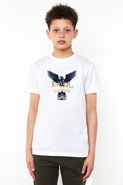 Tshirthane Căderea casei lui Usher Raven White Tricou pentru copii