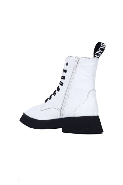 Bueno Shoes Beyaz Deri Kadın Düz Bot 01wr8802