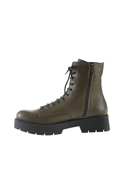 Bueno Shoes Haki Deri Kadın Düz Bot 01wt2501