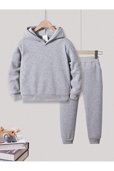 Lider Leather Çocuk Kapşonlu Eşofman Takımı - Spor ve Günlük Giyim İçin Rahat ve Şık Seçim