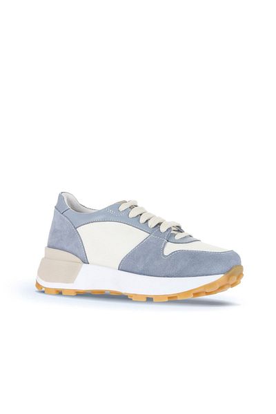 Bueno Shoes Pantofi sport de damă din piele-de căprioară albastru alb - 01wa8300
