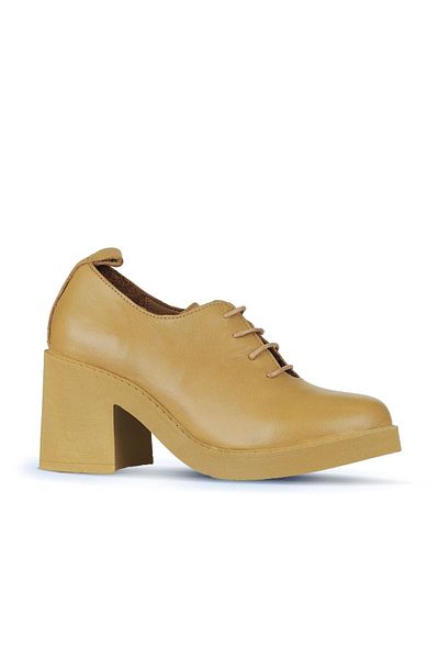 Bueno Shoes Дамски обувки на висок ток с канела от кожа - 01wz7101