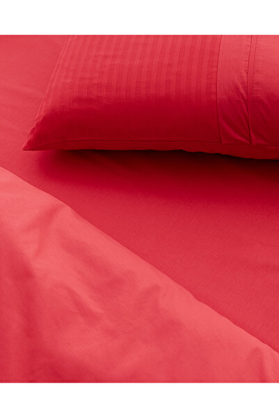 Madame Coco Adrien Çift Kişilik Çizgili Kapaklı Nevresim Takımı - Kırmızı