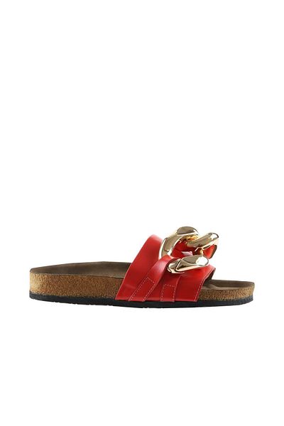 Bueno Shoes Papuci roșii din piele Nappa pentru femei - 05wt066