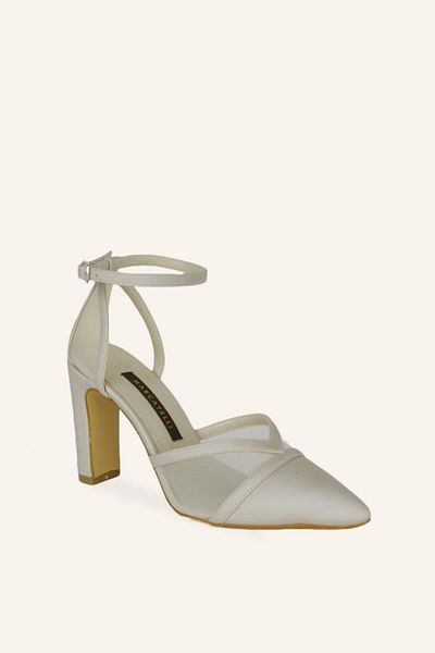 MARCATELLI Ten Saten Romantik Kalın Topuk Stiletto