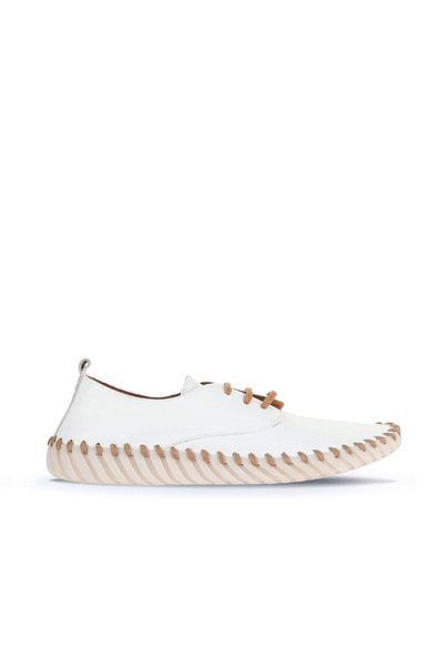 BUENO Ανδρικά Αθλητικά Παπούτσια White Tan Leather - 01mq0200