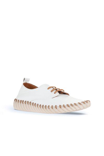 BUENO Ανδρικά Αθλητικά Παπούτσια White Tan Leather - 01mq0200