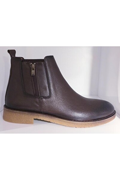 BAGSSHOES Htc2023k-011 Men's Genuine Leather Thermo Sole Zipper Garnished Chelsea Boots