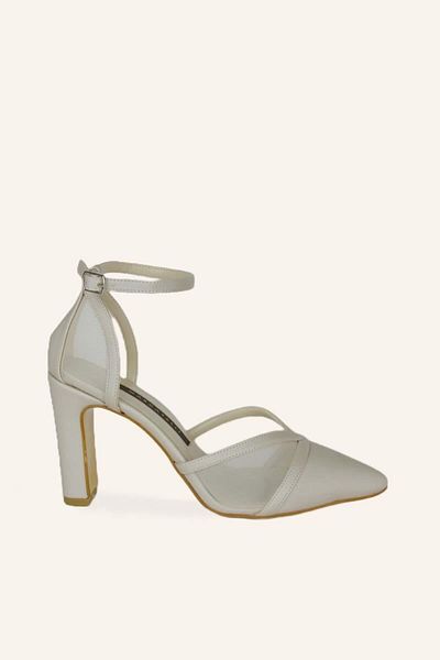 MARCATELLI Ten Saten Romantik Kalın Topuk Stiletto