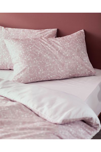 Madame Coco Fiance Double Cotton Printed Duvet Cover Set - Powder