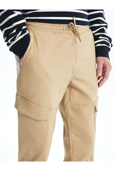 LC Waikiki Beige Men's Cargo Pants with Elastic Waist