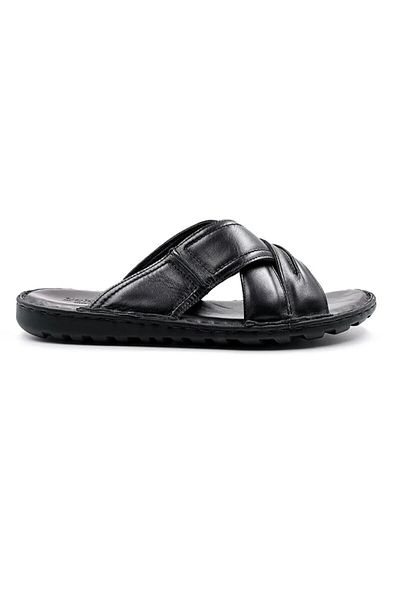 Sekurlet 5226ba Men's Daily Large Size Genuine Leather Ultra Comfort Slippers