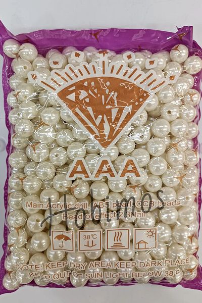 Hobimos 1000 Pieces 14mm Cream Color a Quality Plastic Pearl Beads, Jewelry and Bag Making Beads