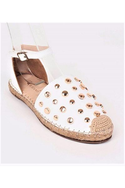 BAGSSHOES Louise Cardy 30075 Espadrile cu împânzire din piele naturală, cu talpă din iută