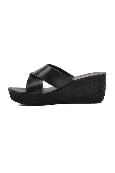 Pierre Cardin PC-3513 Γυναικείες παντόφλες με σταυρωτό λουράκι με σφήνα σόλα