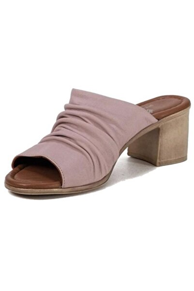 STEP MORE Z1921 Γυναικείες καθημερινές γνήσιες δερμάτινες παντόφλες με τακούνι