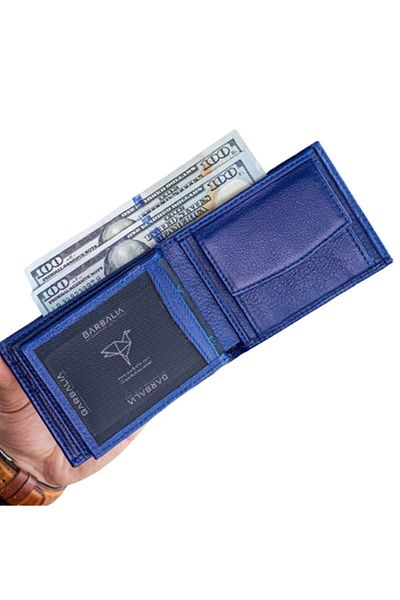 Garbalia Liverpool Genuine Leather with Coin Compartment - dark blue