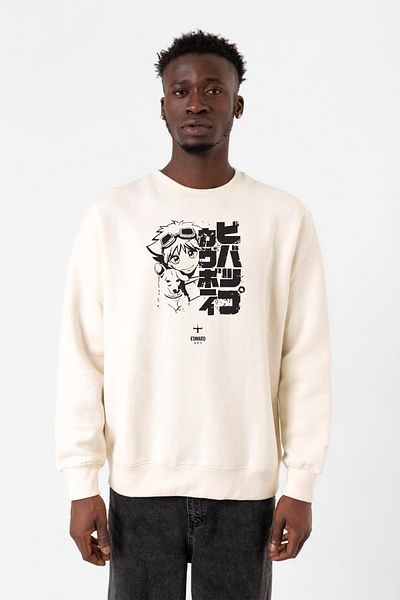 Tshirthane Ανδρικό φούτερ Cowboy Bebop Vintage Ein και Ed Ekru 2ip