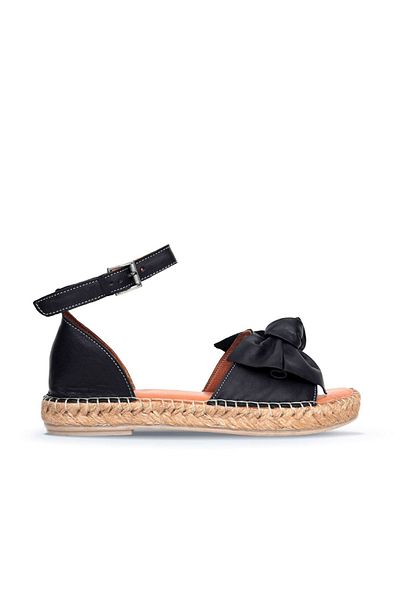 Bueno Shoes Sandale espadrille damă din piele negre - 01wn3008