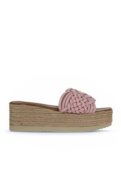 Bueno Shoes Pudra Deri Kadın Espadril Terlik 01wu6118