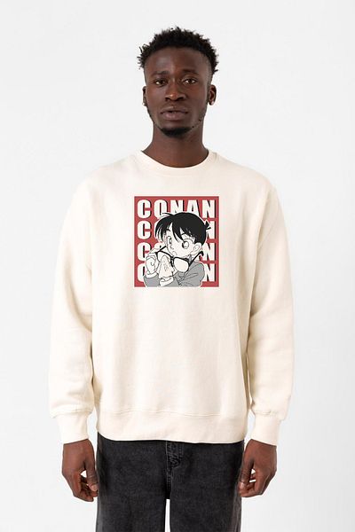 Tshirthane Ανδρικό φούτερ Detective Conan Anime Conan Ecru 2ip