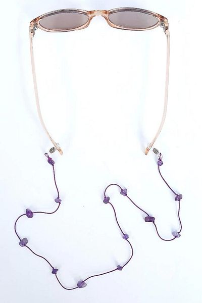 Pozitif Doğal Taş Natural Amethyst Stone Glasses String 129-3