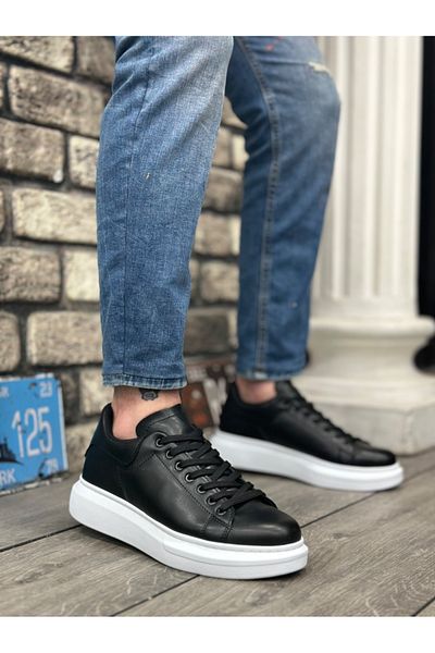 BOA BOA BA0547 - High Sole Black and White Sports Men's Shoes
