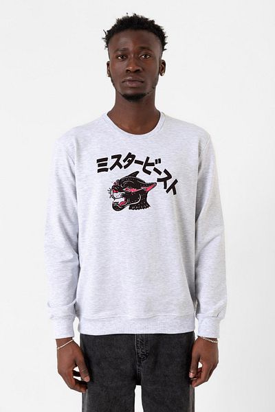 Tshirthane Ανδρικό φούτερ Mr Beast Kanji Karmelange με 2 κορδόνια