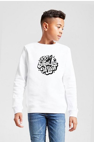 Tshirthane Hanorac 2ip pentru copii 100 per cent That Witch White
