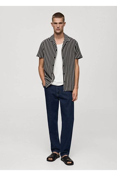 MANGO Man Crochet Knitwear Shirt