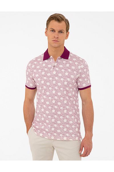 Pierre Cardin Μπλουζάκι Polo Neck Slim Fit Plum 50232421-vr074