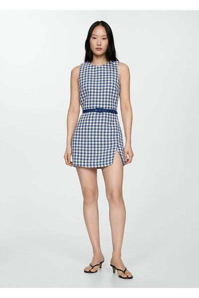MANGO Woman Rochie cu model din picior de gală cu centură